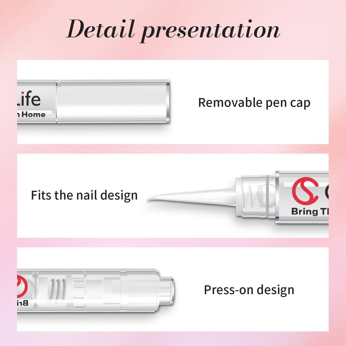 Curvlife 3-in-1 Nail Glue Remover Pen – Acetone-Free Press On Nail Remover, 2-Pack (5ml Each) - görsel 9