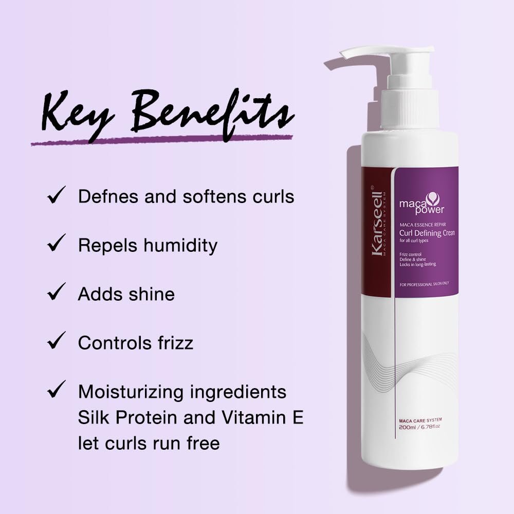 Karseell Curling Perfection Curl-Defining Cream - Paraben-Free, 200ml (6.78oz) for All Curl Types - görsel 3