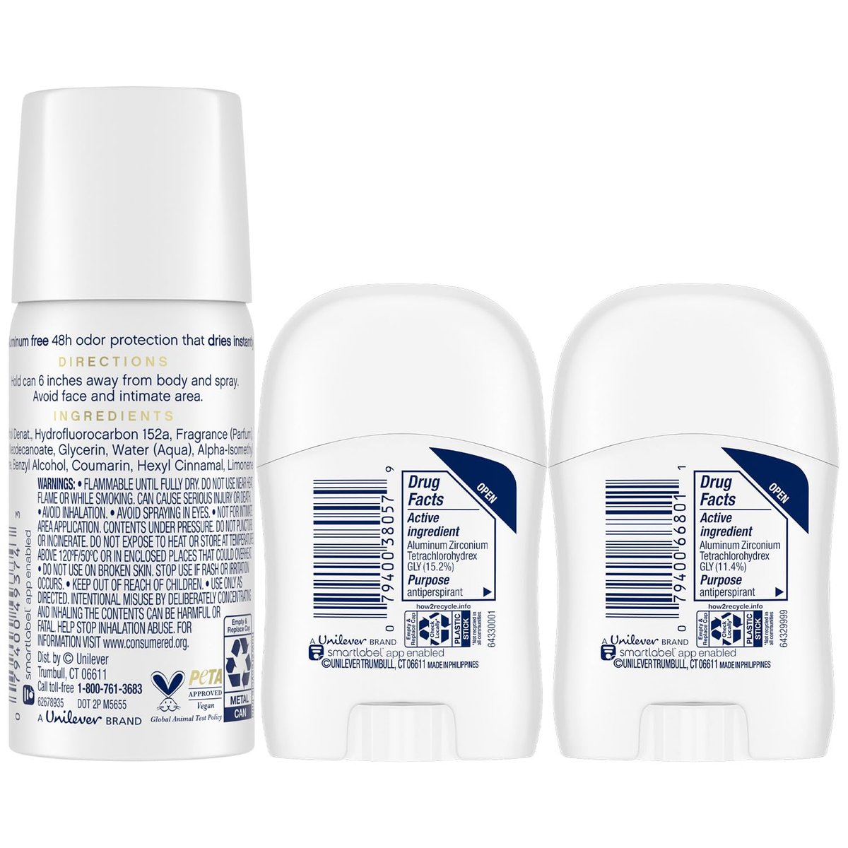 Dove Travel Deodorant for Women Variety 3-Pack – Advanced Care Invisible, Cool Essentials Mini, Cucumber & Green Tea Spray - görsel 3