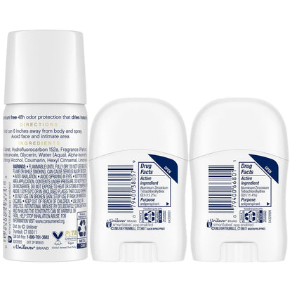 Dove Travel Deodorant for Women Variety 3-Pack – Advanced Care Invisible, Cool Essentials Mini, Cucumber & Green Tea Spray