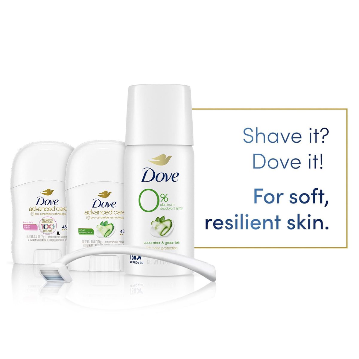 Dove Travel Deodorant for Women Variety 3-Pack – Advanced Care Invisible, Cool Essentials Mini, Cucumber & Green Tea Spray - görsel 7