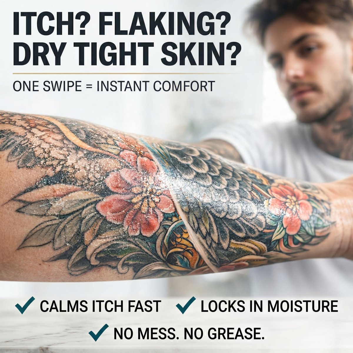 Tattoo Balm Stick Aftercare – Healing Ointment Butter for Fresh & Existing Tattoos, Brightener for Old Ink, Shea Butter Biotin Hyaluronic Acid, Color Enhancer Lotion Moisturizer Cream, Travel Size - görsel 4