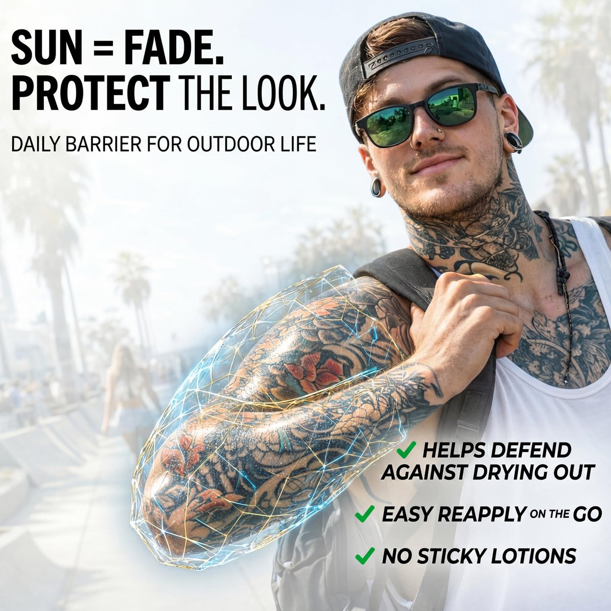 Tattoo Balm Stick Aftercare – Healing Ointment Butter for Fresh & Existing Tattoos, Brightener for Old Ink, Shea Butter Biotin Hyaluronic Acid, Color Enhancer Lotion Moisturizer Cream, Travel Size - görsel 8