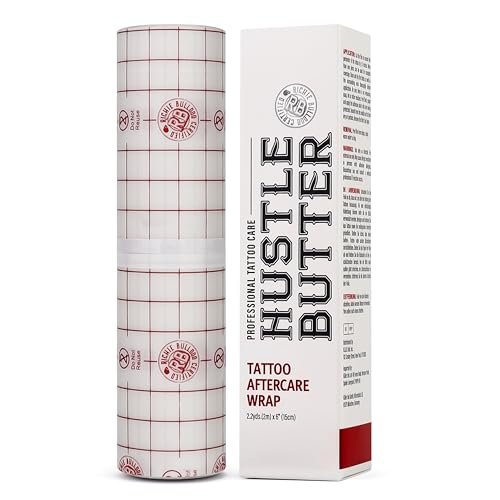 Hustle Butter Second Skin Tattoo Wrap - 6 Inches x 2.2 Yards - Transparent Adhesive Roll - Easy Application & Removal, Mess-Free Wrap - Breathable & Latex-Free - Small to Medium Tattoo Aftercare - görsel 2
