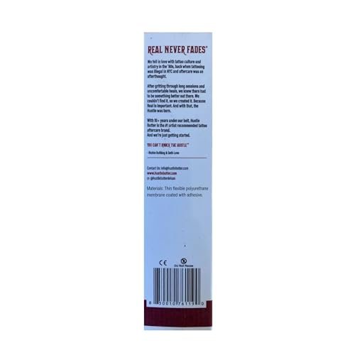 Hustle Butter Second Skin Tattoo Wrap - 7.9 in x 8.8 yd Transparent Adhesive Roll - Breathable, Latex-Free Tattoo Aftercare Avelisse