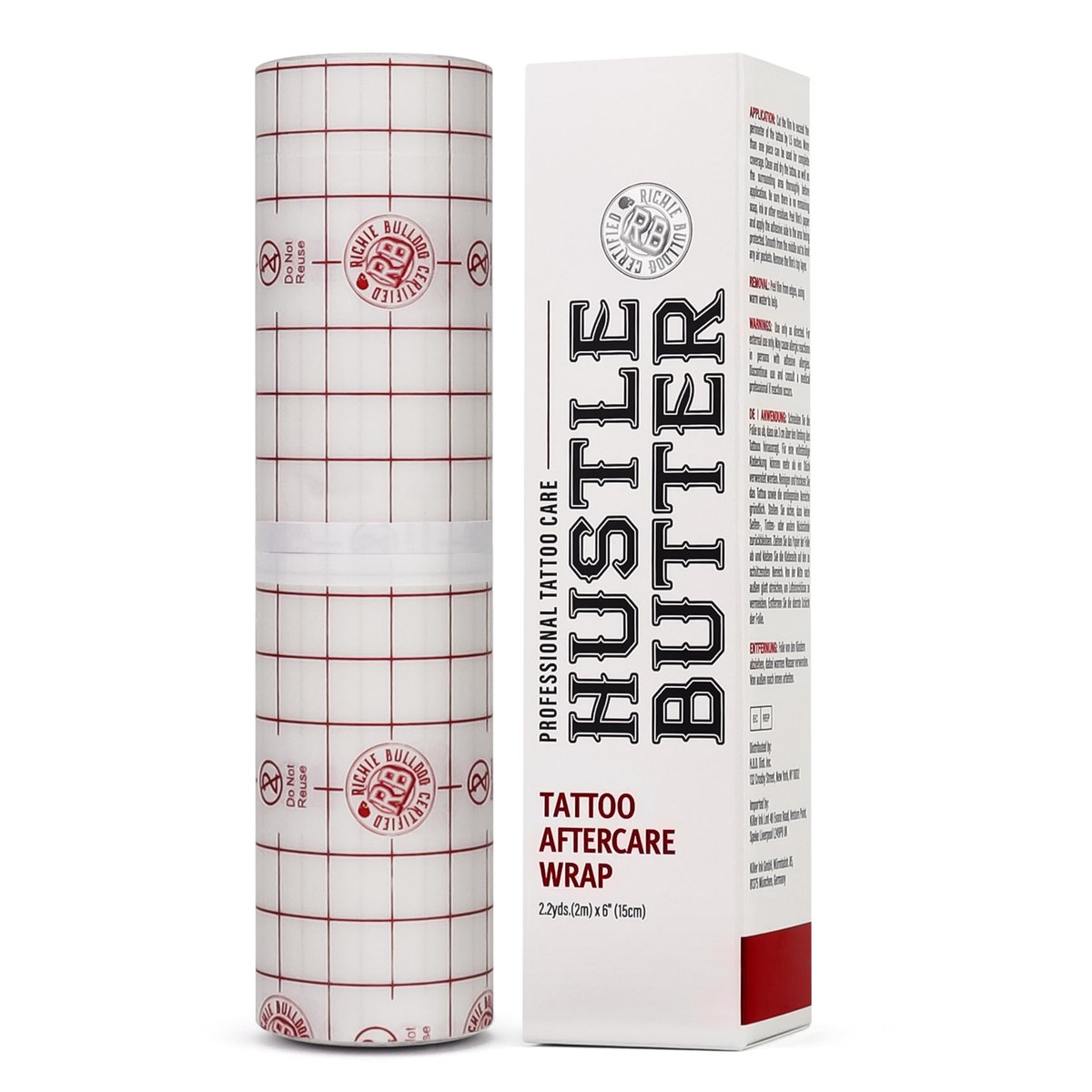 Hustle Butter Second Skin Tattoo Wrap - 6 Inches x 2.2 Yards - Transparent Adhesive Roll - Easy Application & Removal, Mess-Free Wrap - Breathable & Latex-Free - Small to Medium Tattoo Aftercare - görsel 1