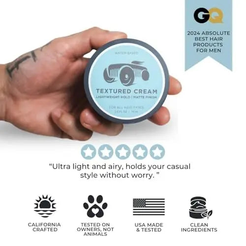 Brightside Textured Cream - Lightweight Hold Matte Finish Water Based Clay for All Hair Types Avelisse