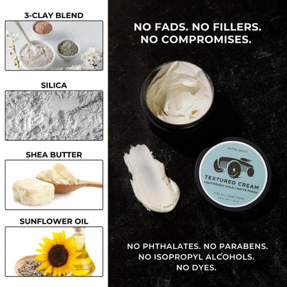 Brightside Textured Cream - Lightweight Hold Matte Finish Water Based Clay for All Hair Types Avelisse