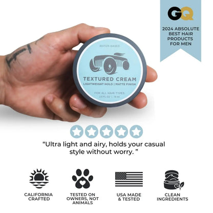 Brightside Textured Cream - Lightweight Hold Matte Finish Water Based Clay for All Hair Types Avelisse