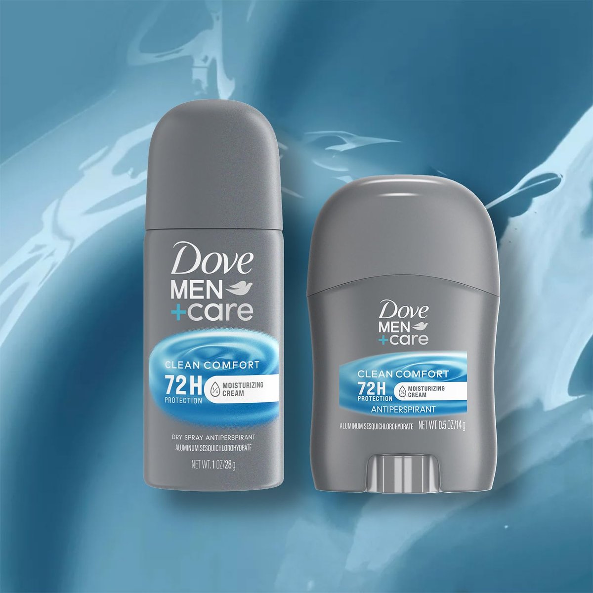 Dove Men+Care Clean Comfort Travel Antiperspirant Spray & Stick, 72H Protection, 4-Piece Set Avelisse