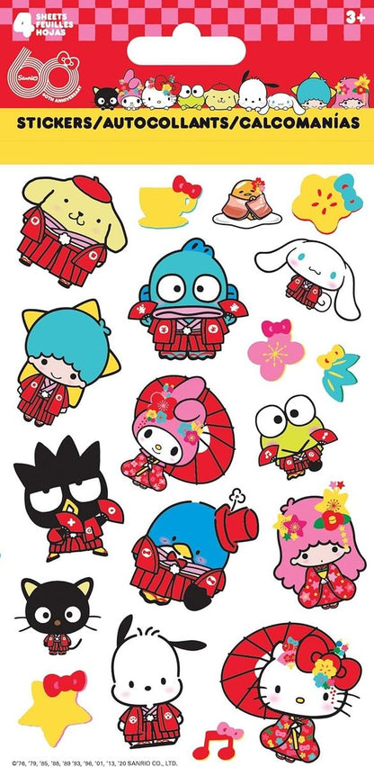 Hello Kitty Lip Balm Set - 4 Pack with Light-Up Mirror, Stickers & More | Lip Balm Makeup Kit for Girls