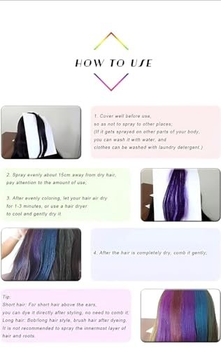Temporary Hair Color Spray for Parties & Celebrations - 6 Color Variety Pack (6 Cans, 3 oz Each) Avelisse