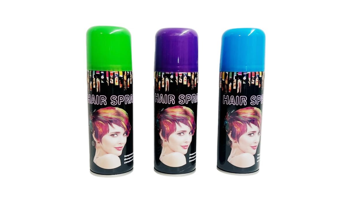Temporary Hair Color Spray for Parties & Celebrations - 6 Color Variety Pack (6 Cans, 3 oz Each) Avelisse