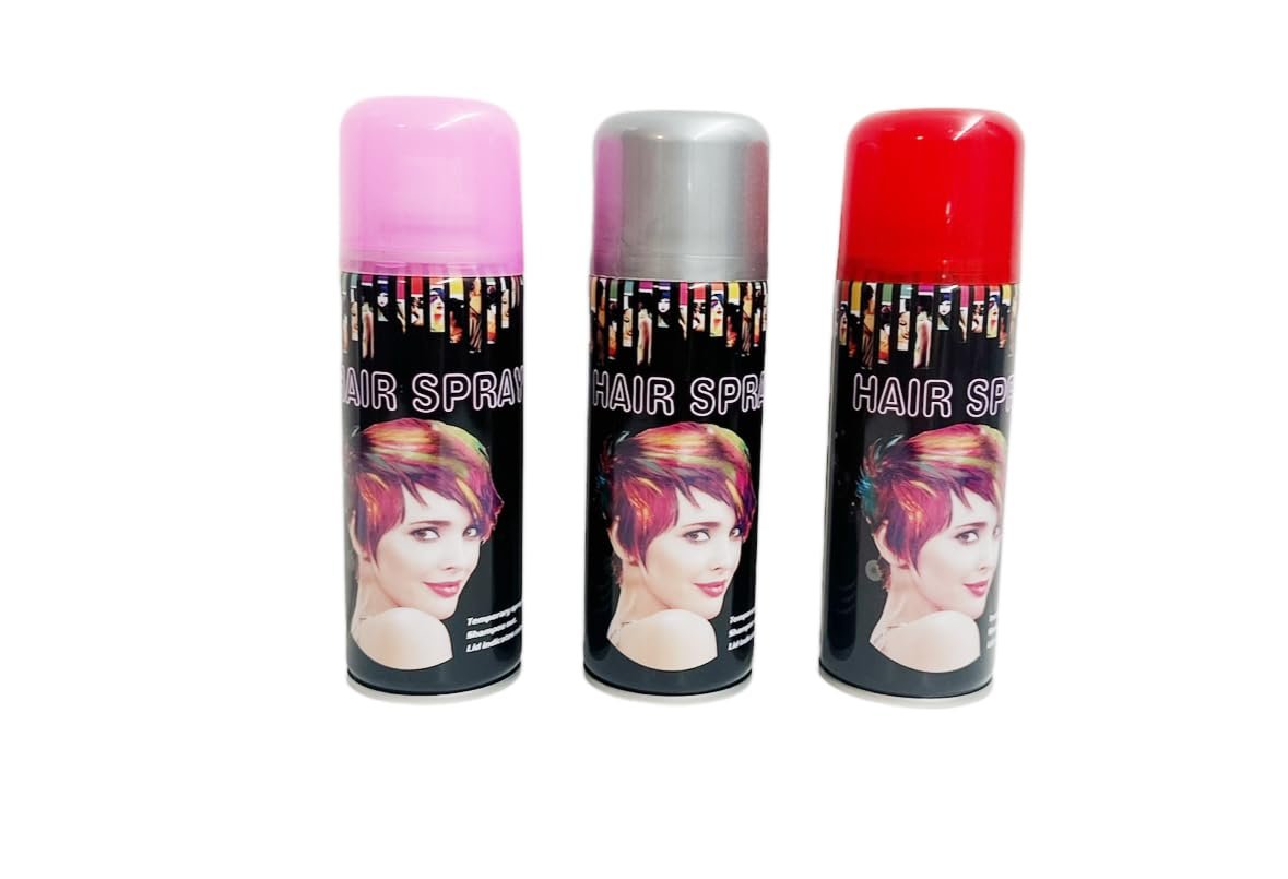 Temporary Hair Color Spray for Parties & Celebrations - 6 Color Variety Pack (6 Cans, 3 oz Each) Avelisse