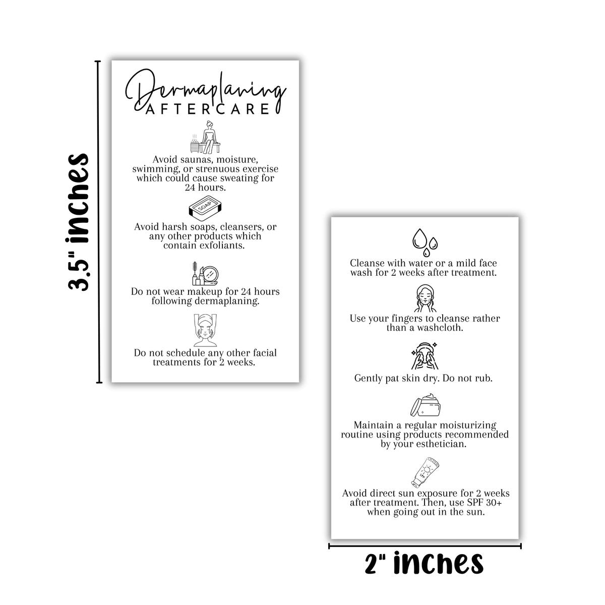Dermaplaning Aftercare Instruction Cards - 50 Pack, 2x3.5" Minimalist Facial Consent Forms & Client Kit for Estheticians - görsel 5