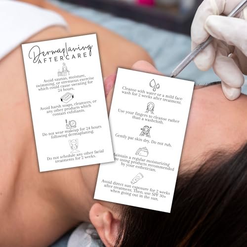 Dermaplaning Aftercare Instruction Cards - 50 Pack, 2x3.5" Minimalist Facial Consent Forms & Client Kit for Estheticians - görsel 14