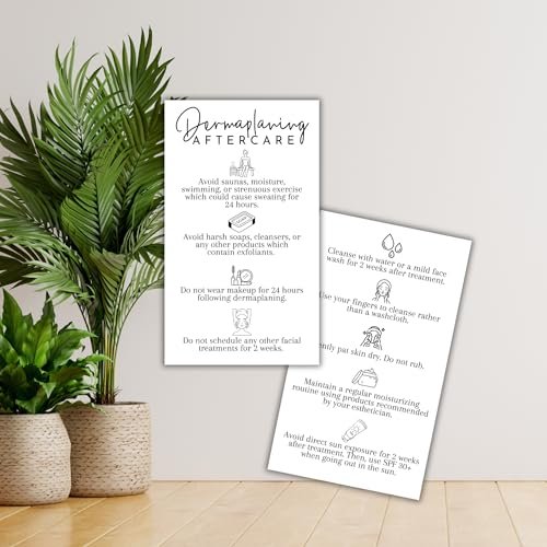 Dermaplaning Aftercare Instruction Cards - 50 Pack, 2x3.5" Minimalist Facial Consent Forms & Client Kit for Estheticians - görsel 4