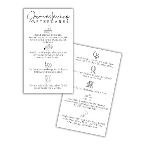 Dermaplaning Aftercare Instruction Cards - 50 Pack, 2x3.5" Minimalist Facial Consent Forms & Client Kit for Estheticians - görsel 2
