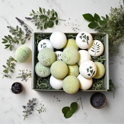 Plantful™ Organic Handmade Bath Bombs – 12 Large Shea Butter Moisturizing Gift Set for Women, Men & Kids Avelisse