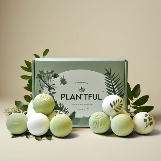 Plantful™ Organic Handmade Bath Bombs – 12 Large Shea Butter Moisturizing Gift Set for Women, Men & Kids Avelisse