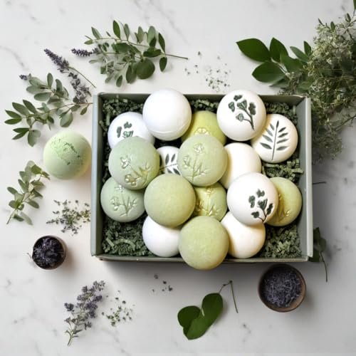 Plantful™ Organic Handmade Bath Bombs – 12 Large Shea Butter Moisturizing Gift Set for Women, Men & Kids Avelisse