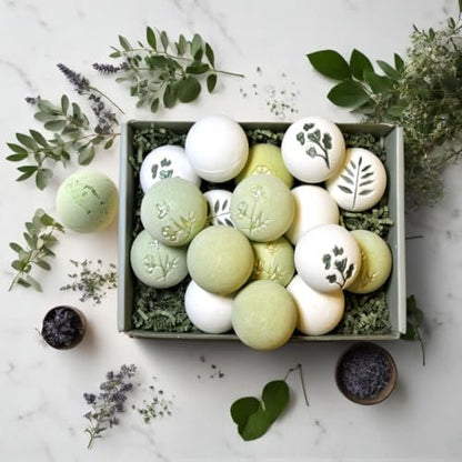 Plantful™ Organic Handmade Bath Bombs – 12 Large Shea Butter Moisturizing Gift Set for Women, Men & Kids Avelisse