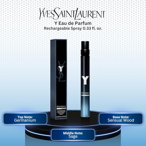 Y by Yves Saint Laurent for Men 0.33 oz Eau de Parfum Travel Spray Refillable Avelisse