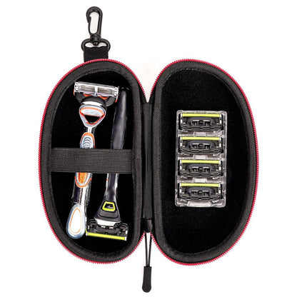 Linkidea EVA Razor Travel Case – Protective Black Razor Blade Replacement Travel Bag for Men, Compatible with Fusion 5 Power