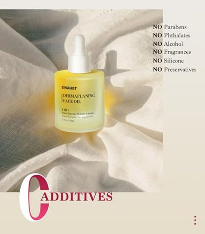 SINAHET Dermaplaning Oil - Natural Moisturizing Shave Oil for Face & Body with Jojoba, Vitamin E, Tea Tree & Grape Seed (1.7 fl oz / 50 ml)