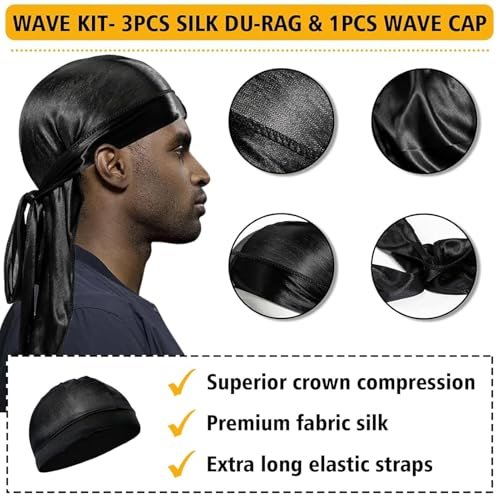 Goiple Wave Pomade for Men – Strong Hold, Easy Wash, 360 Wave Training Hair Cream with Brush & Durag Kit Avelisse