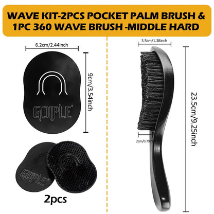 Goiple Wave Pomade for Men – Strong Hold, Easy Wash, 360 Wave Training Hair Cream with Brush & Durag Kit Avelisse