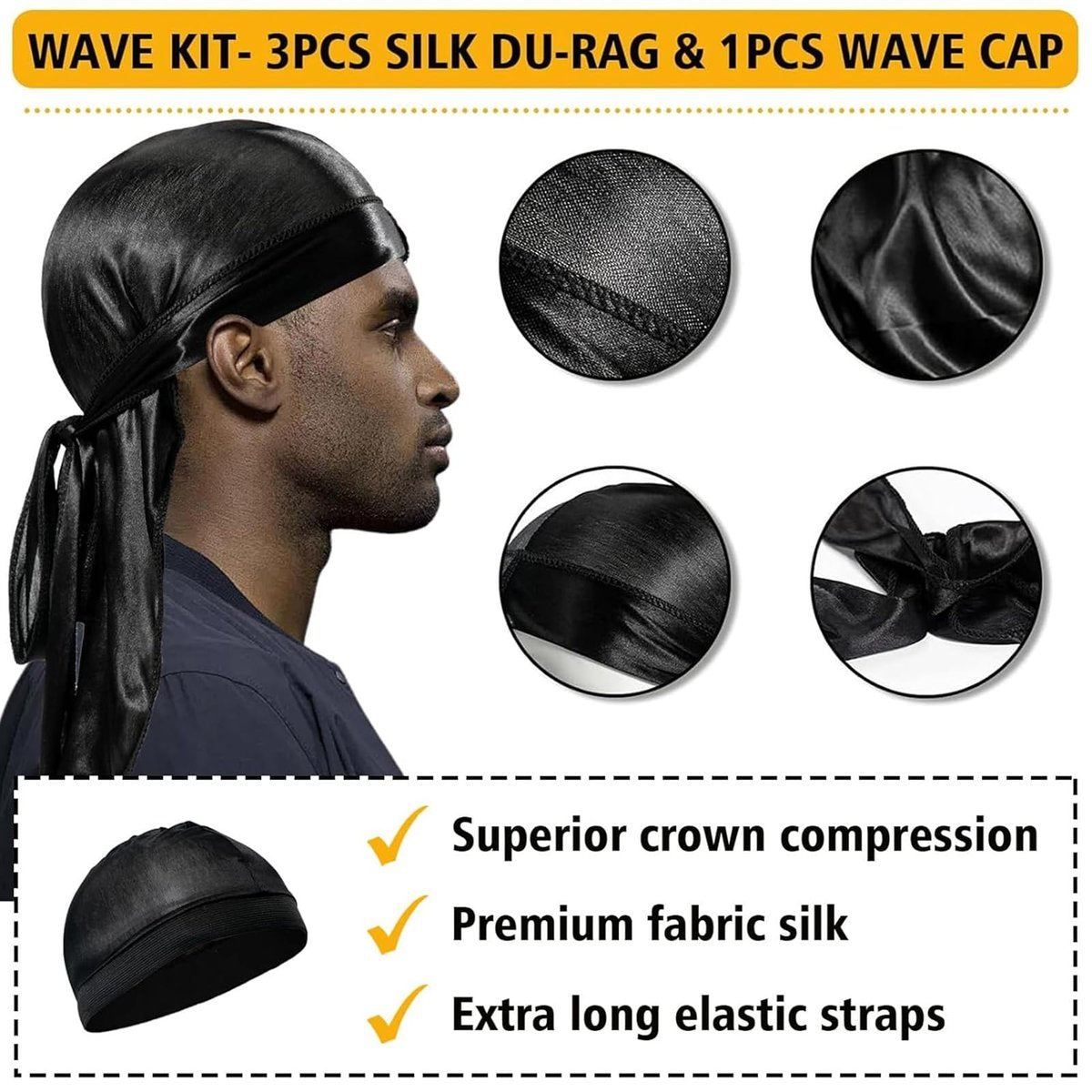 Goiple Wave Pomade for Men – Strong Hold, Easy Wash, 360 Wave Training Hair Cream with Brush & Durag Kit Avelisse