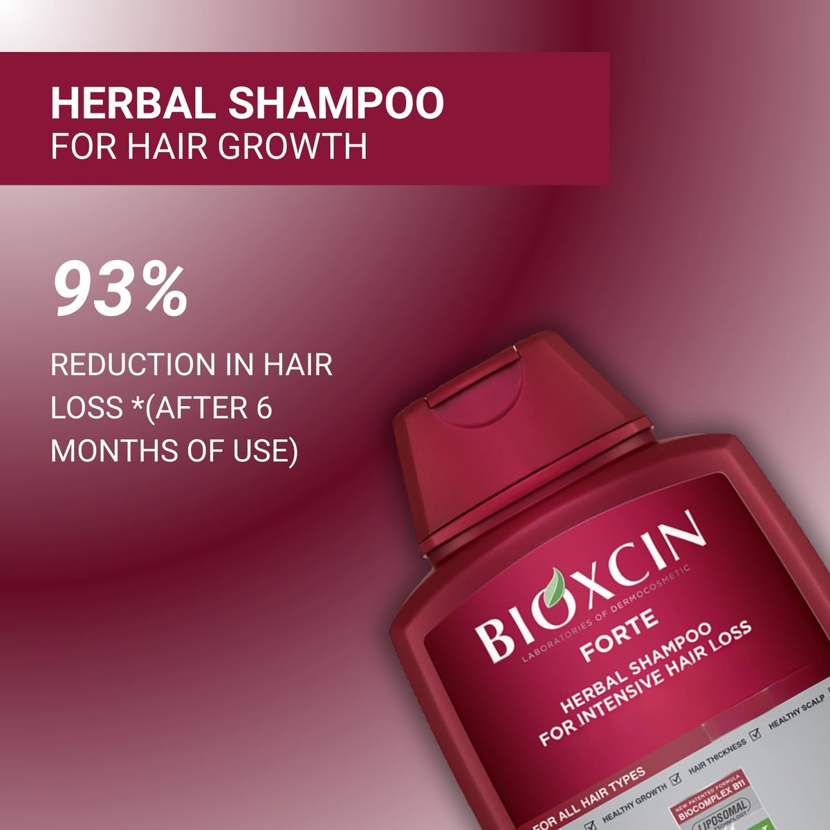 BIOXCIN Hair Loss Shampoo Daily Care Treatment for Men & Women, Sensitive Scalp Formula Herbal Shampoo for Hair Growth, Complete Care Thickening & Nourishing Conditioner Intensive Hair Loss 300ml Red Avelisse