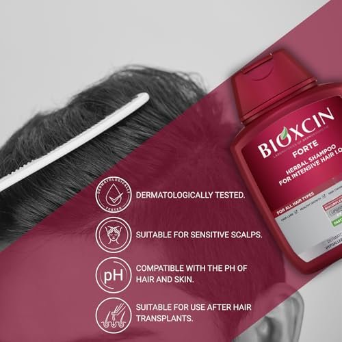 BIOXCIN Hair Loss Shampoo Daily Care Treatment for Men & Women, Sensitive Scalp Formula Herbal Shampoo for Hair Growth, Complete Care Thickening & Nourishing Conditioner Intensive Hair Loss 300ml Red Avelisse
