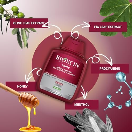 BIOXCIN Hair Loss Shampoo Daily Care Treatment for Men & Women, Sensitive Scalp Formula Herbal Shampoo for Hair Growth, Complete Care Thickening & Nourishing Conditioner Intensive Hair Loss 300ml Red Avelisse