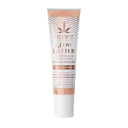Hempz Glow Getter Lip Gloss – Hydrating Shimmer Lip Balm, 0.44 oz