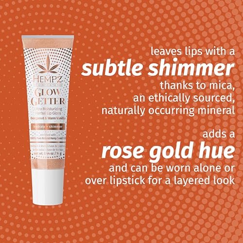 Hempz Glow Getter Lip Gloss – Hydrating Shimmer Lip Balm, 0.44 oz - görsel 4