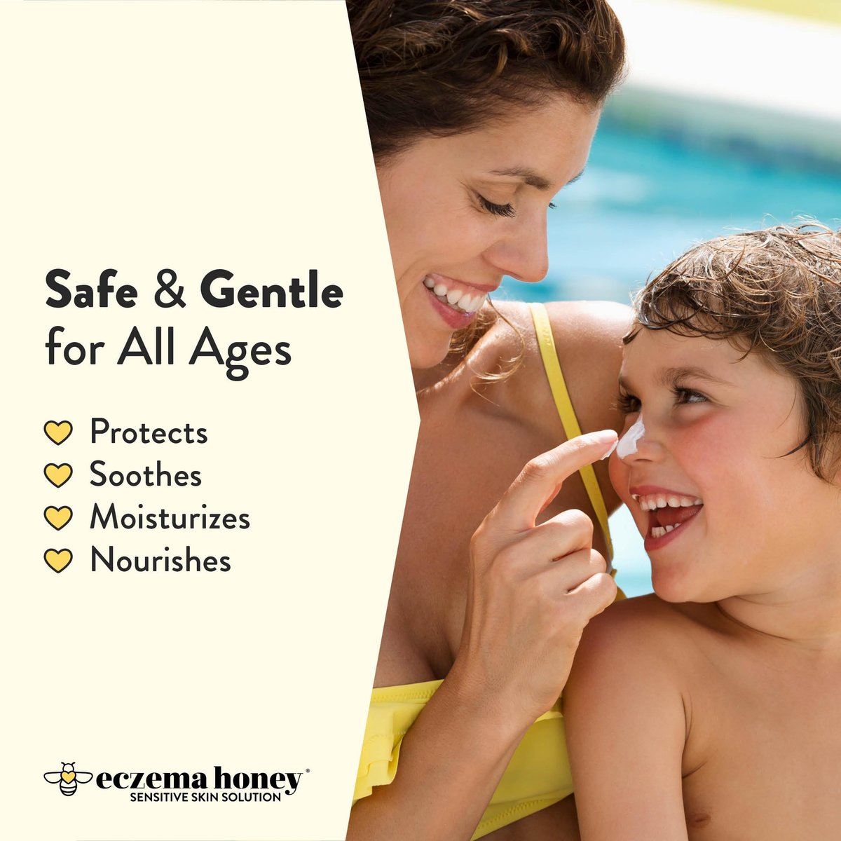 Eczema Honey Hydrating Mineral Sunscreen SPF 30 - Lightweight Body & Face Sun Cream (1.7 Oz) Avelisse