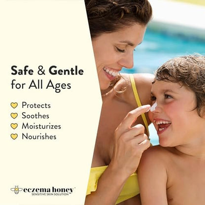 Eczema Honey Hydrating Mineral Sunscreen SPF 30 - Lightweight Body & Face Sun Cream (1.7 Oz) Avelisse