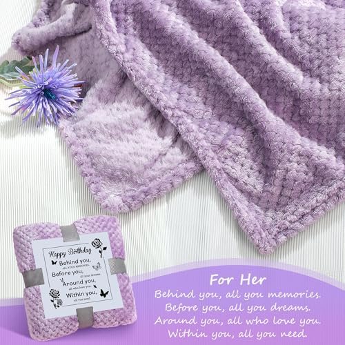 Happy Birthday Purple Gift Basket for Women - Unique Birthday Gifts for Mom, Sister, Best Friend, Female Her Avelisse