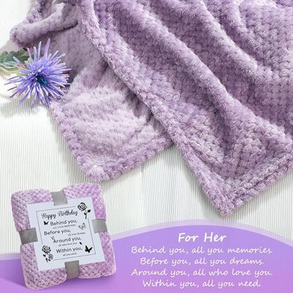 Happy Birthday Purple Gift Basket for Women - Unique Birthday Gifts for Mom, Sister, Best Friend, Female Her Avelisse