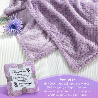Happy Birthday Purple Gift Basket for Women - Unique Birthday Gifts for Mom, Sister, Best Friend, Female Her Avelisse