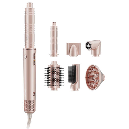 7MAGIC 7-in-1 Hair Styler & Hair Dryer Brush - 110,000 RPM High-Speed Blow Dryer with Negative Ions, Frizz-Free Styling, Fast Drying, Curling, Volumizing, Straightening (Pink, with Travel Case) Avelisse