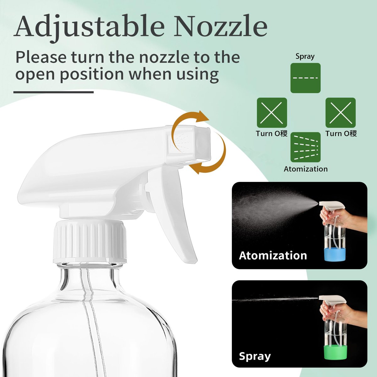 GIVAMEIHF 16oz Clear Glass Spray Bottles, 6 Pack - Refillable Empty Bottles with Adjustable Nozzle for Essential Oils, Cleaning, Pets, Hair Mister Avelisse