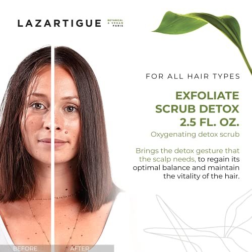 Lazartigue Exfoliate Gel, Oxygenating Detox Scalp Scrub with Jojoba Beads and Fruit Acids, Vegan, 2.5 Fl Oz - görsel 4