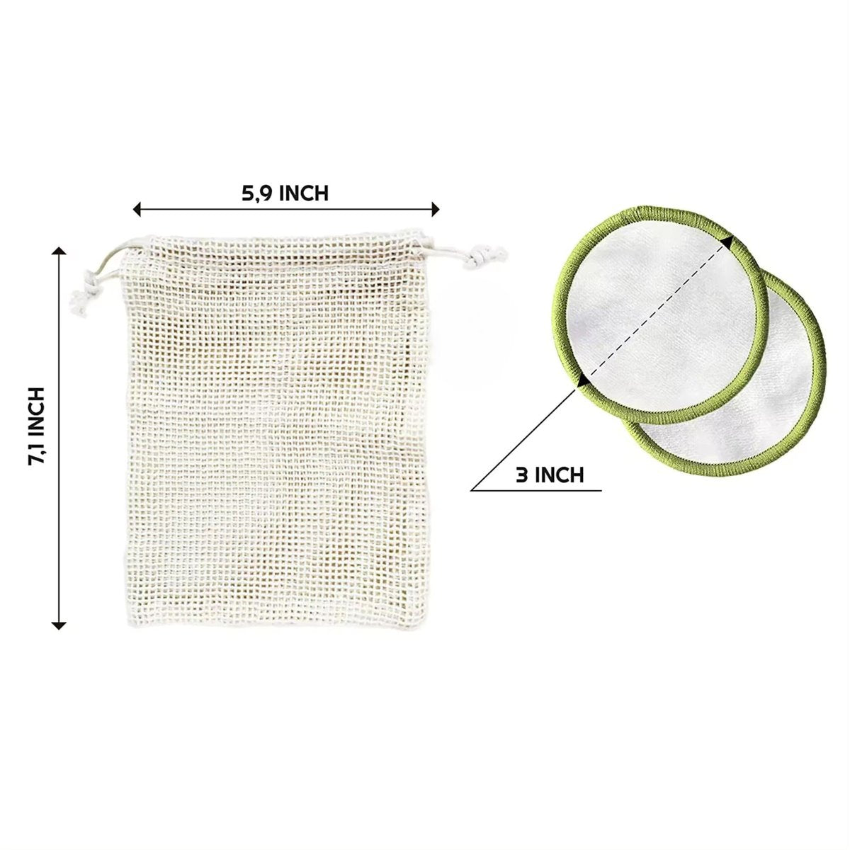 ISA’S World Reusable Makeup Remover Bamboo Cotton Pads (20 Pack) – Organic Bamboo Cotton Rounds with Washable Laundry Bag & Bamboo Storage Jar for All Skin Types - görsel 15