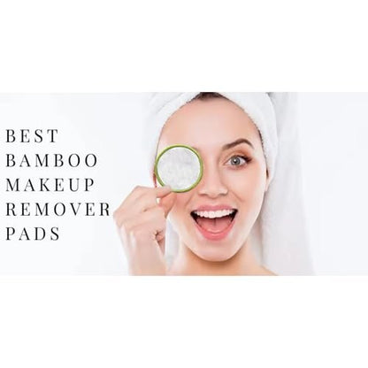 ISA’S World Reusable Makeup Remover Bamboo Cotton Pads (20 Pack) – Organic Bamboo Cotton Rounds with Washable Laundry Bag & Bamboo Storage Jar for All Skin Types