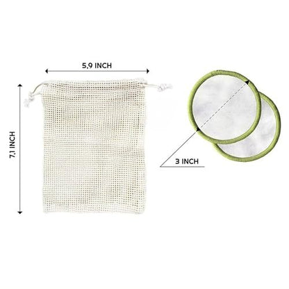ISA’S World Reusable Makeup Remover Bamboo Cotton Pads (20 Pack) – Organic Bamboo Cotton Rounds with Washable Laundry Bag & Bamboo Storage Jar for All Skin Types