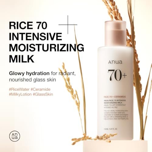 ANUA Rice 70 Intensive Moisturizing Milk - Hydrating Face Lotion with Niacinamide & Ceramides, Lightweight Nourishing for All Skin Types, Korean Skincare, 5.07 fl.oz. - görsel 4