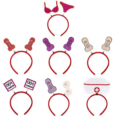 EINCORN Bachelorette Party Headbands for Adults - 7 Naughty Hair Hoops & Funny Photobooth Props for Women